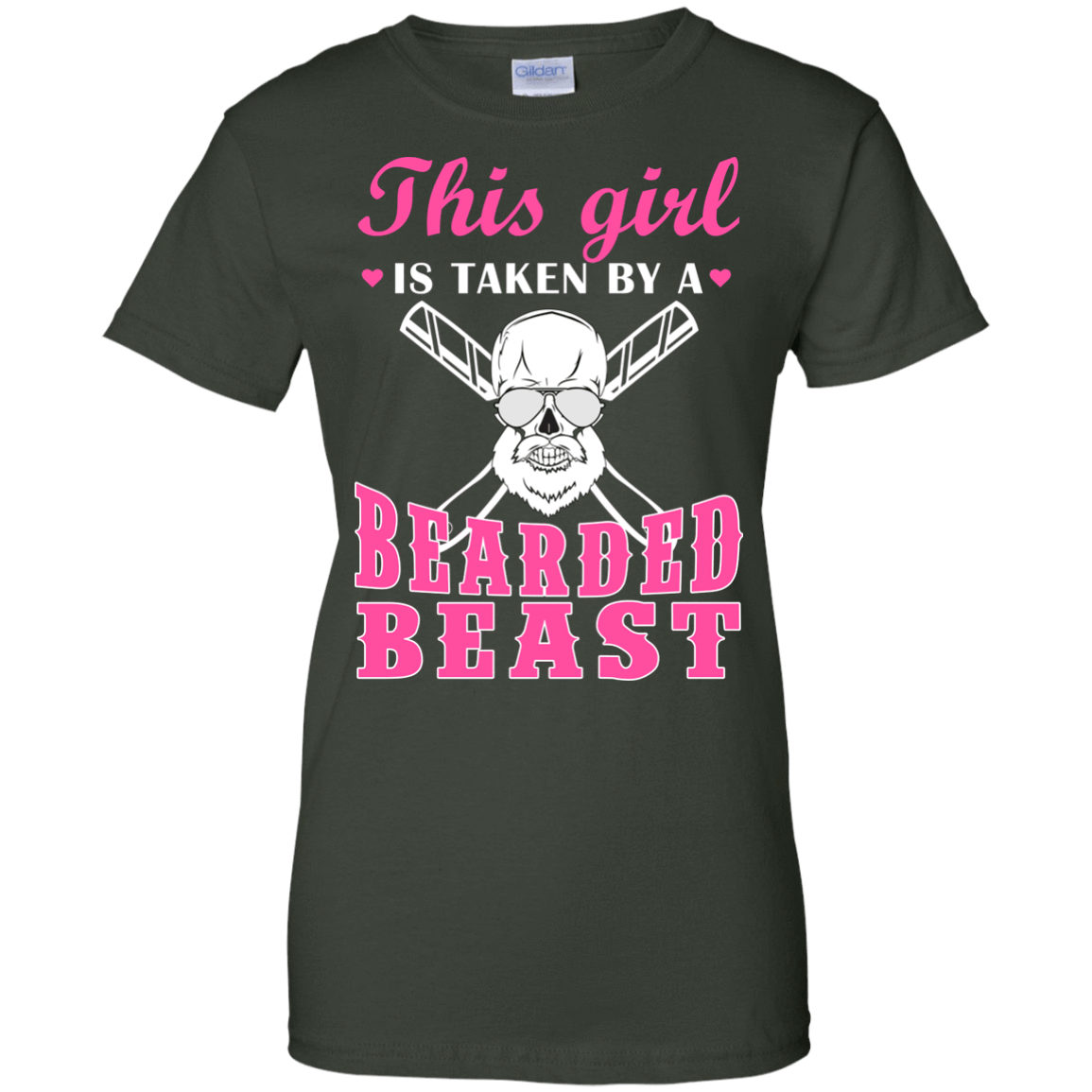 This Girl Is Taken By A Bearded Beast-T-Shirt & Hoodie-Women's T-Shirt-Forest Green