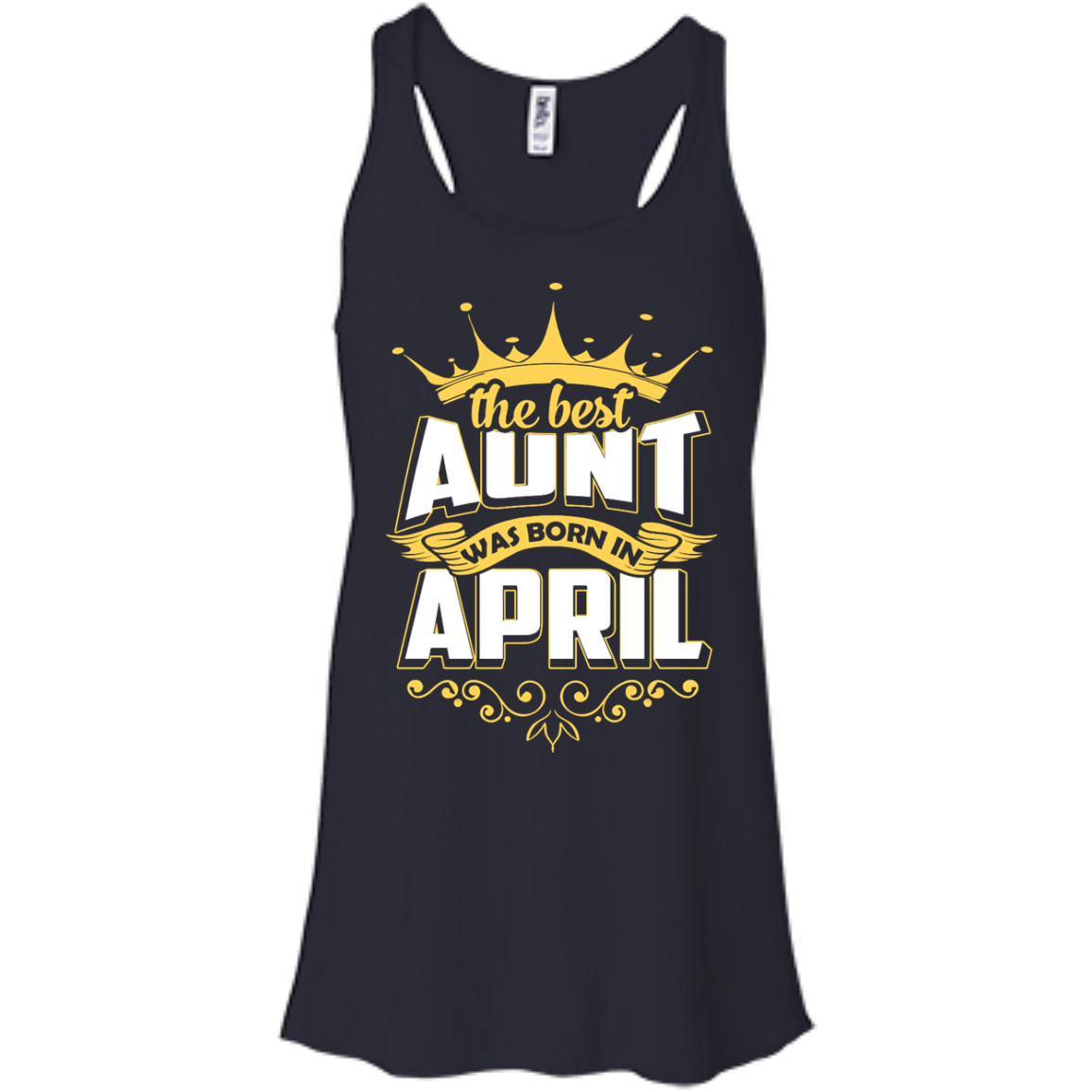 The Best Aunt Was Born In April-T-Shirt & Hoodie-Women's Flowy Racerback Tank-Midnight