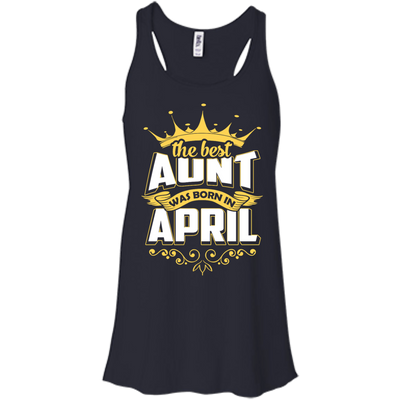 The Best Aunt Was Born In April-T-Shirt & Hoodie-Women's Flowy Racerback Tank-Midnight