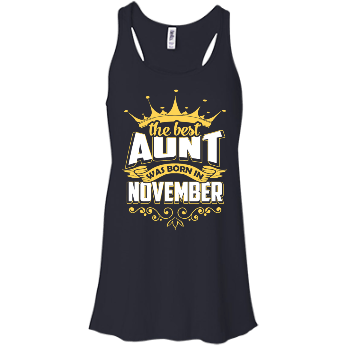 The Best Aunt Was Born In November-T-Shirt & Hoodie-Women's Flowy Racerback Tank-Midnight
