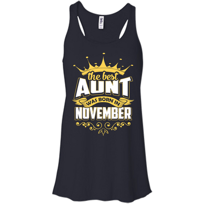 The Best Aunt Was Born In November-T-Shirt & Hoodie-Women's Flowy Racerback Tank-Midnight