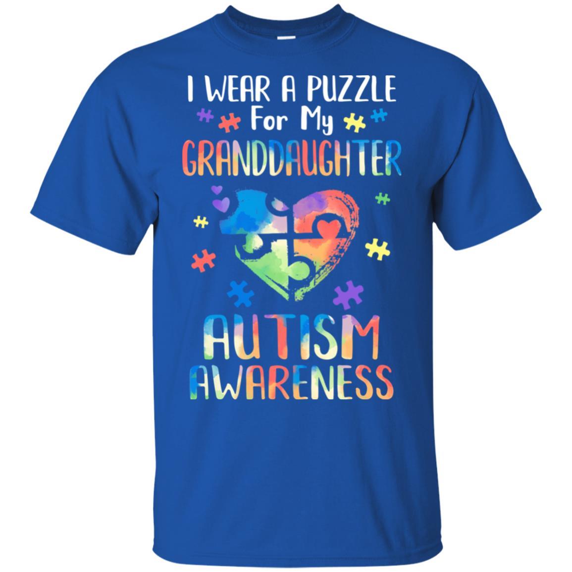 I Wear A Puzzle For My Granddaughter Autism Awareness-T-Shirt & Hoodie-Classic T-Shirt-Royal