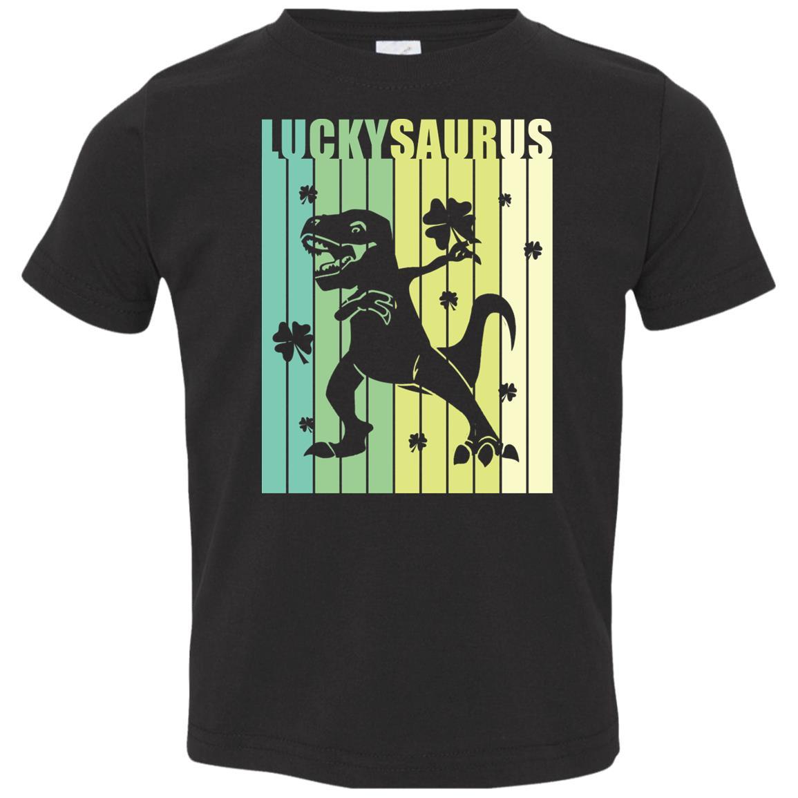 Happy St Pat Rex Day Dinosaur T-Rex Kids Patricks Day Youth-Youth Shirt-Toddler T-Shirt-Black