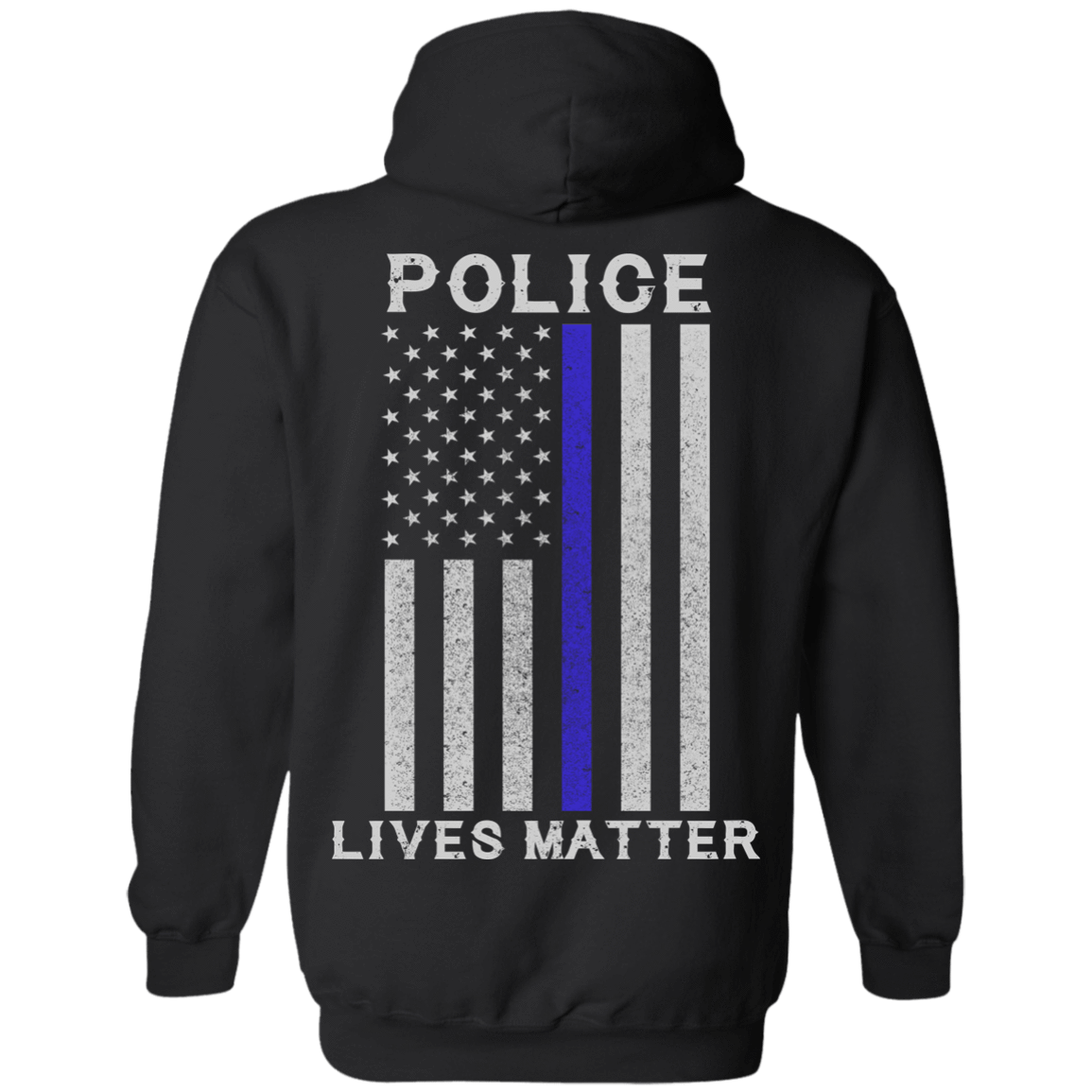 Police Lives Matter Thin Blue Line-T-Shirt & Hoodie-Pullover Hoodie-Black