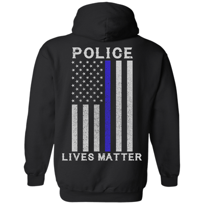Police Lives Matter Thin Blue Line-T-Shirt & Hoodie-Pullover Hoodie-Black