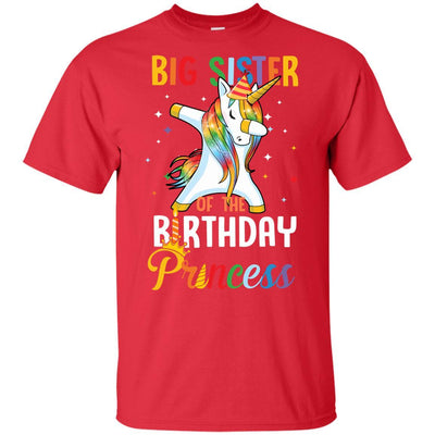 Proud Big Sister Of A Birthday Princess Unicorn Dab Youth-Youth Shirt-Youth T-Shirt-Red