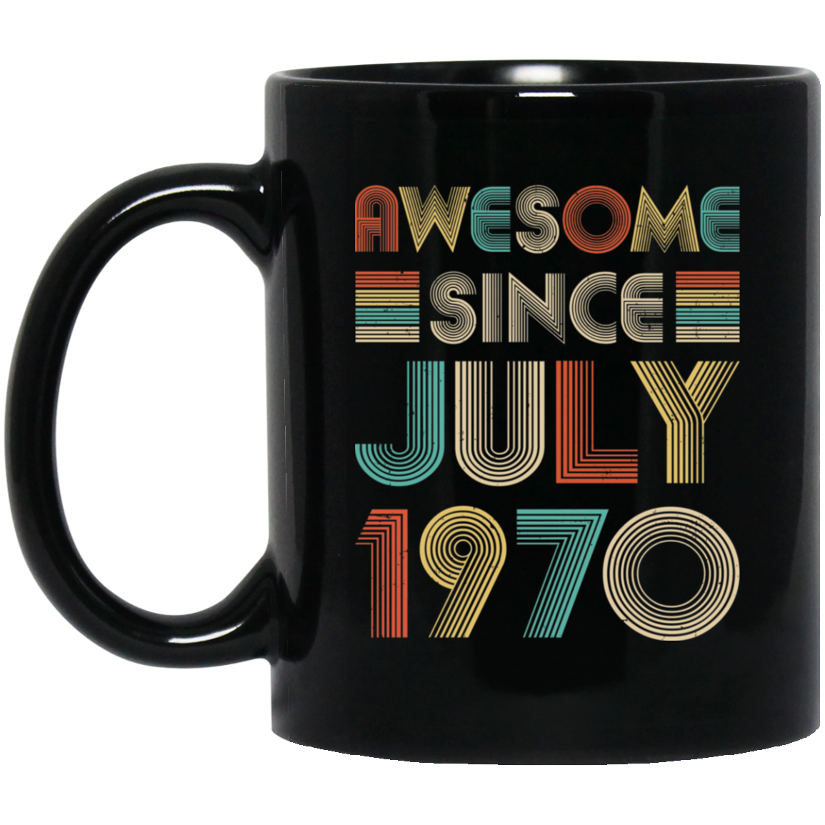 Awesome Since July 1970 Vintage 51th Birthday Gifts Mug-Coffee Mug-BM11OZ 11 oz. Black Mug-Black