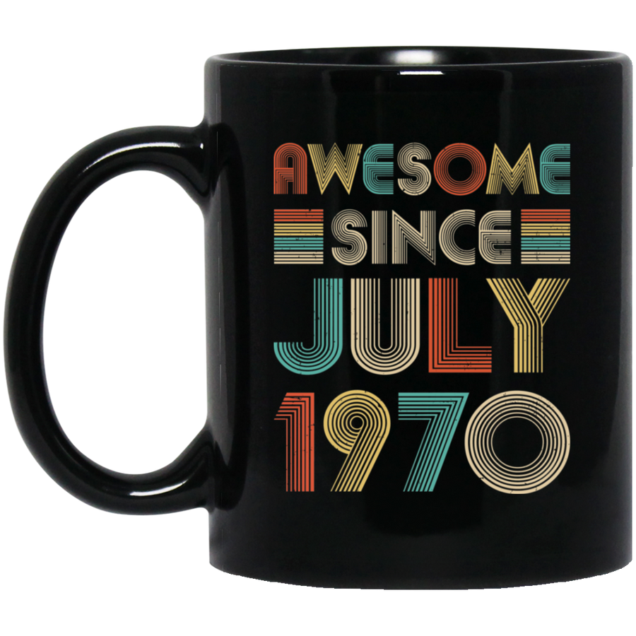 Awesome Since July 1970 Vintage 51th Birthday Gifts Mug-Coffee Mug-BM11OZ 11 oz. Black Mug-Black