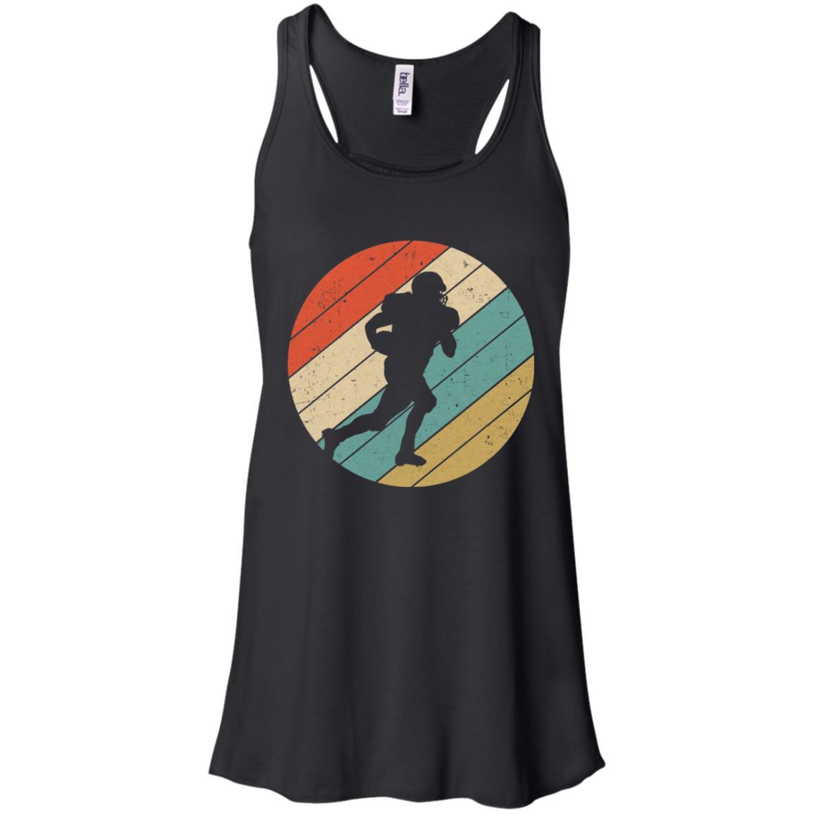 Retro Vintage Football Gifts-T-Shirt & Tank Top-Women's Flowy Racerback Tank-Black
