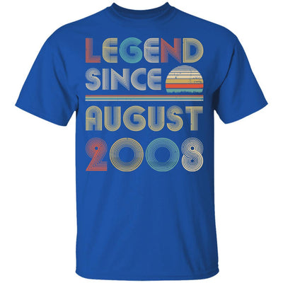 Legend Since August 2008 Vintage 13th Birthday Gifts Youth-Youth Shirt-Youth T-Shirt-Royal