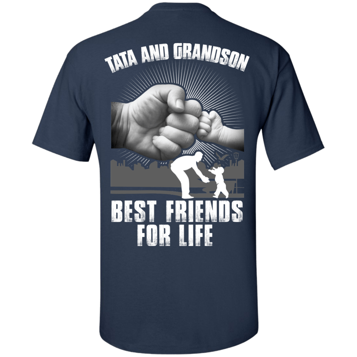 Tata And Grandson Best Friends For Life-T-Shirt & Hoodie-Classic T-Shirt-Navy