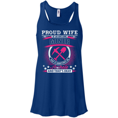 Proud Wife Of An Awesome Miner-T-Shirt & Hoodie-Women's Flowy Racerback Tank-True Royal