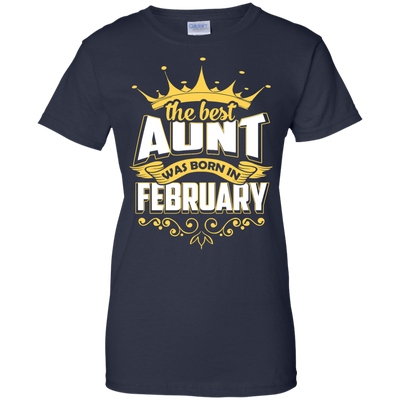 The Best Aunt Was Born In February-T-Shirt & Hoodie-Women's T-Shirt-Navy
