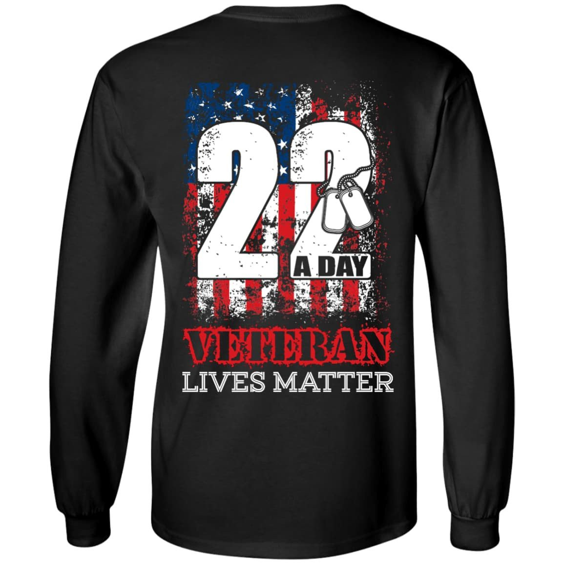 22 Push Up Challenge Veteran Lives Matter-T-Shirt & Hoodie-Long Sleeve T-Shirt-Black