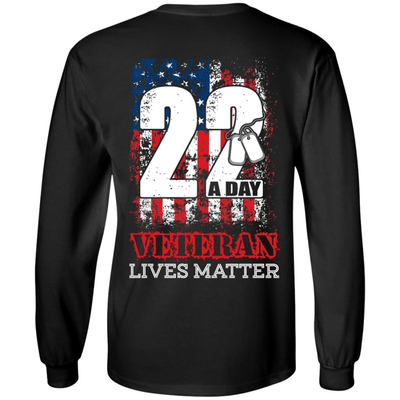 22 Push Up Challenge Veteran Lives Matter-T-Shirt & Hoodie-Long Sleeve T-Shirt-Black