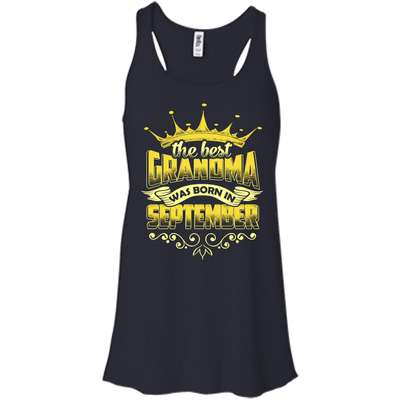 The Best Grandma Was Born In September-T-Shirt & Hoodie-Women's Flowy Racerback Tank-Midnight