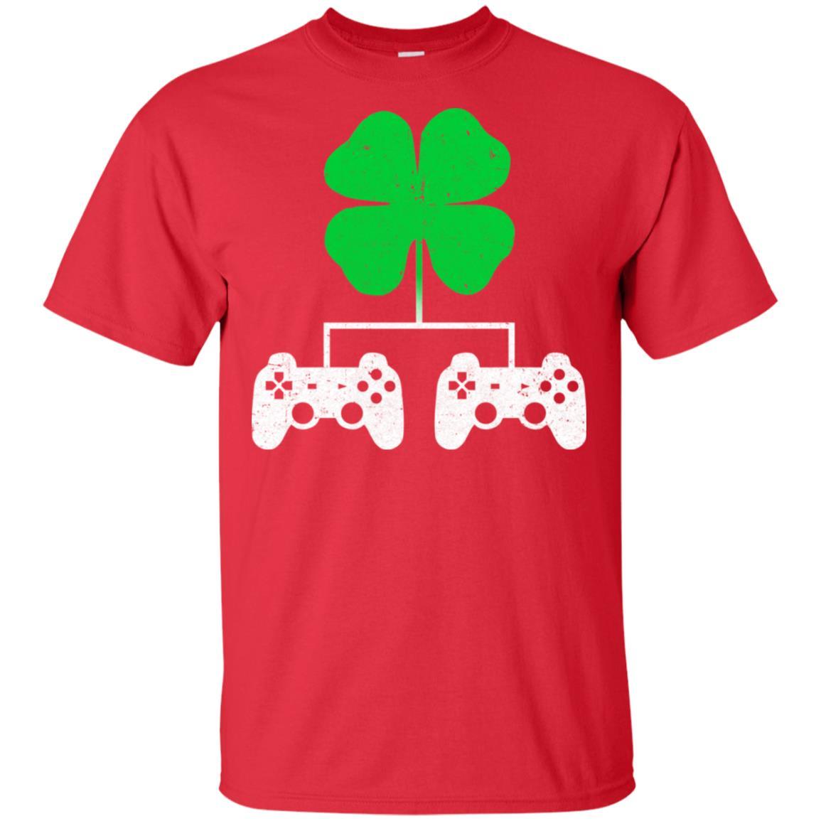 Video Game Clover Controller Gamer St Patrick's Day-T-Shirt & Hoodie-Classic T-Shirt-Red