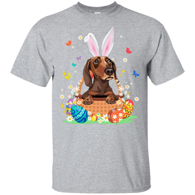 Dachshund Bunny Hat Rabbit Easter Eggs-T-Shirt & Hoodie-Classic T-Shirt-Sport Grey
