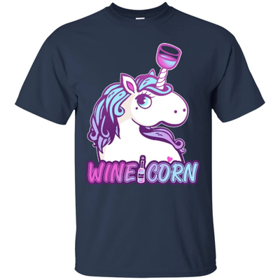 Funny Wine Unicorn Wineicorn-T-Shirt & Hoodie-Classic T-Shirt-Navy