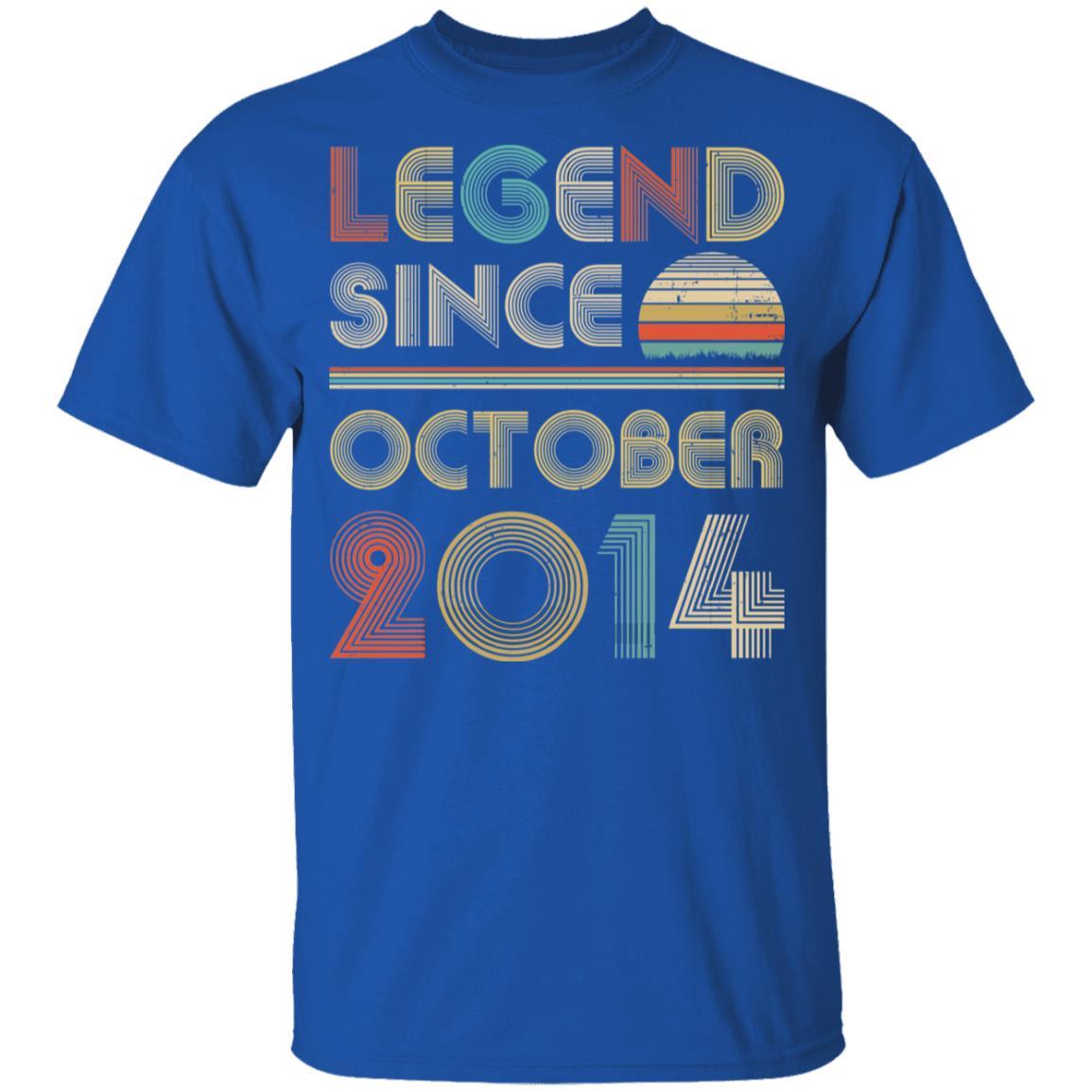 Legend Since October 2014 Vintage 7th Birthday Gifts Youth-Youth Shirt-Youth T-Shirt-Royal