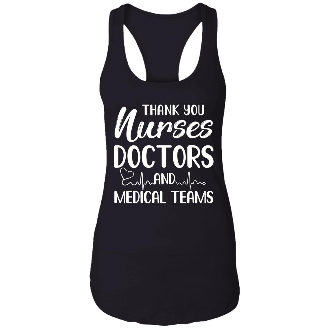 Thank You Nurses Doctors Medical Teams-T-Shirt & Tank Top-Women's Ideal Racerback Tank-Black
