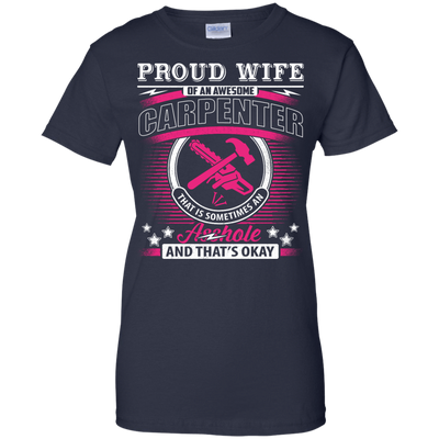 Proud Wife Of An Awesome Carpenter-T-Shirt & Hoodie-Women's T-Shirt-Navy