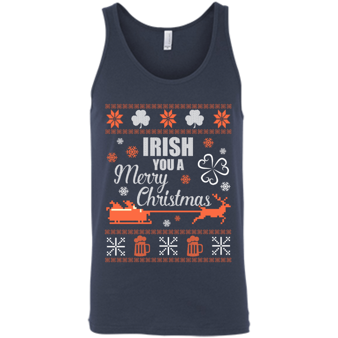 Irish You A Merry Chrristmas-T-Shirt & Hoodie-Unisex Tank-Navy