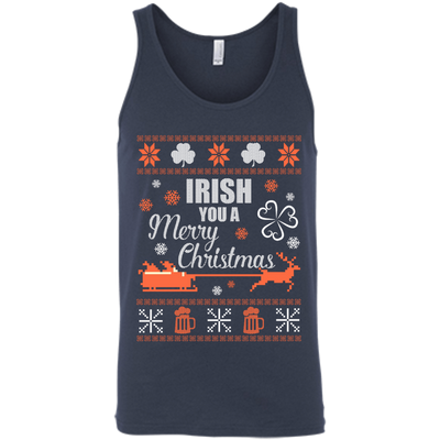 Irish You A Merry Chrristmas-T-Shirt & Hoodie-Unisex Tank-Navy
