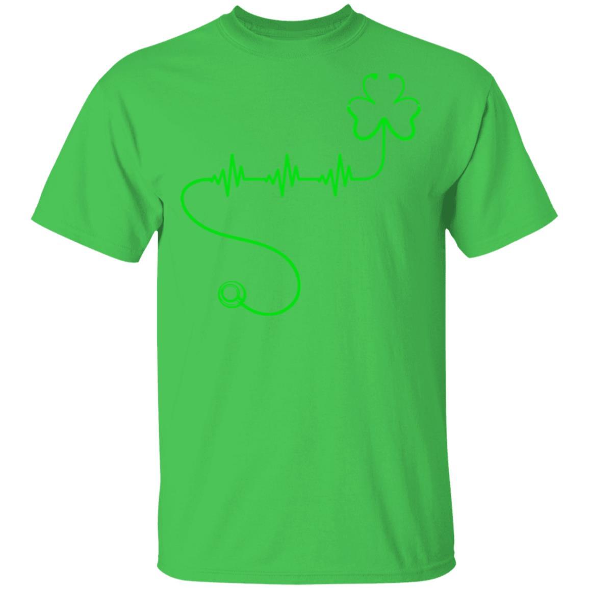 Shamrock Nurse Stethoscopes Heartbeat St Patrick Day-T-Shirt & Hoodie-Classic T-Shirt-Irish Green