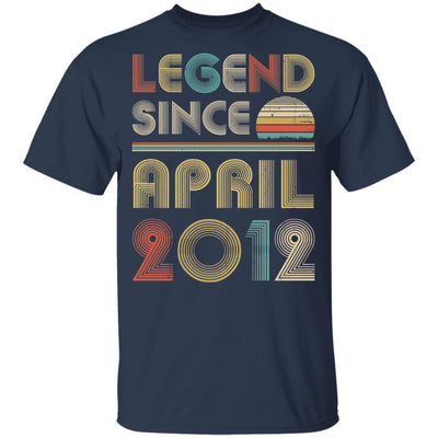 Legend Since April 2012 Vintage 9th Birthday Gifts Youth-Youth Shirt-Youth T-Shirt-Navy
