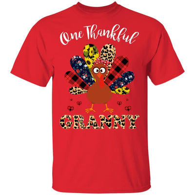 One Thankful Granny Leopard Turkey Thanksgiving Gift-T-Shirt & Sweatshirt-Classic T-Shirt-Red