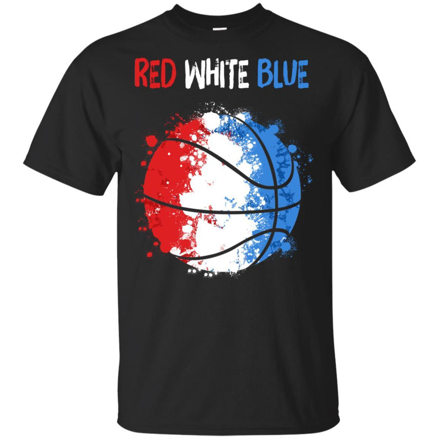 4Th Of July Red White Blue Basketball Lovers Patriotic-T-Shirt & Hoodie-Classic T-Shirt-Black
