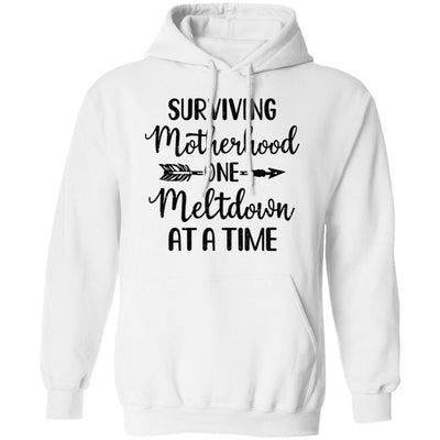 Surviving Motherhood One Meltdown At A Time-T-Shirt & Tank Top-Pullover Hoodie-White