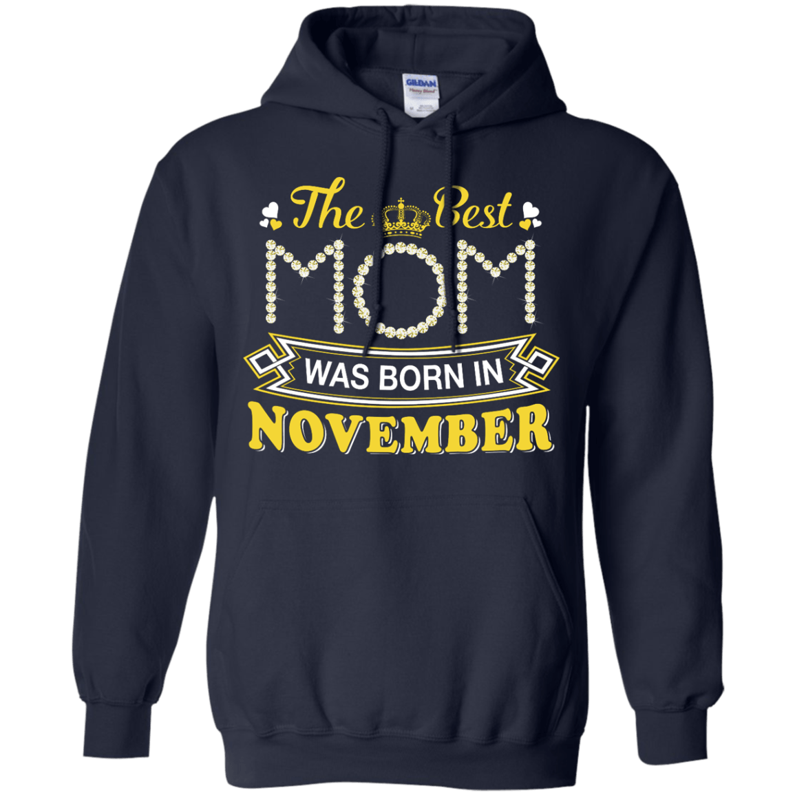 The Best Mom Was Born In November-T-Shirt & Hoodie-Pullover Hoodie-Navy