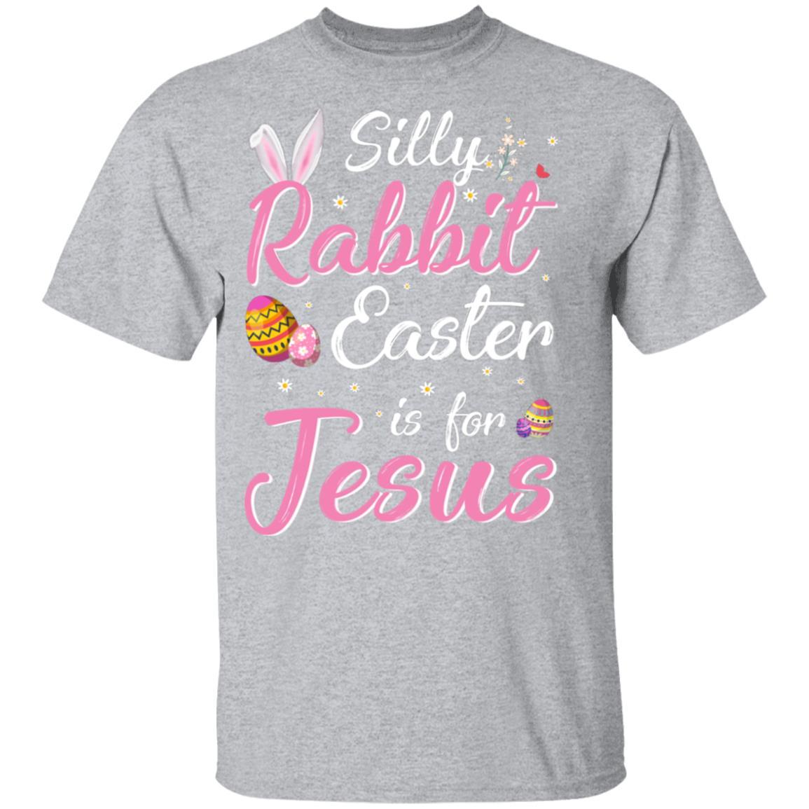 Cute Silly Rabbit Easter Is For Jesus Christians Gift Youth-Youth Shirt-Youth T-Shirt-Sport Grey