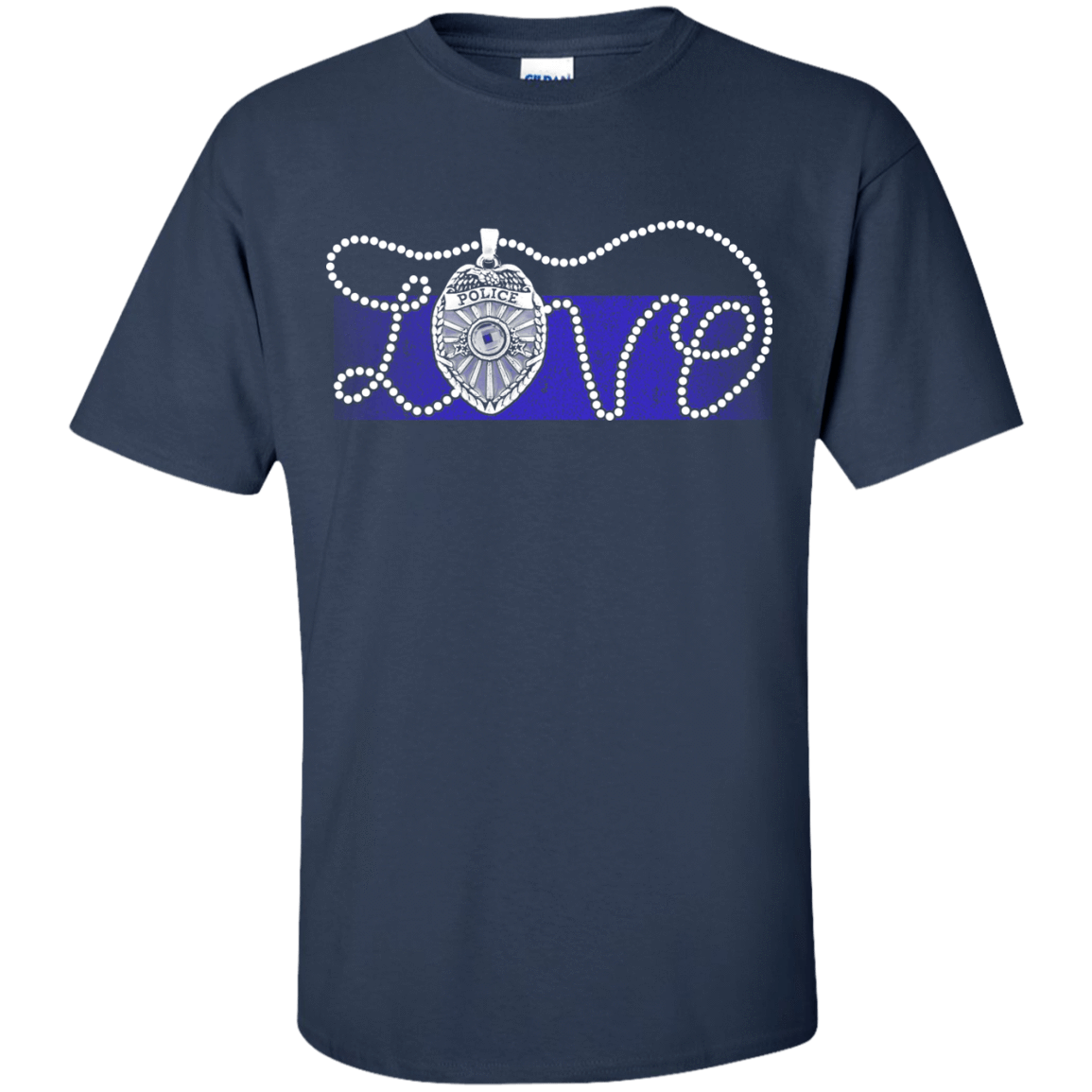 Love Thin Blue Line-T-Shirt & Hoodie-Classic T-Shirt-Navy