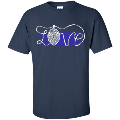 Love Thin Blue Line-T-Shirt & Hoodie-Classic T-Shirt-Navy