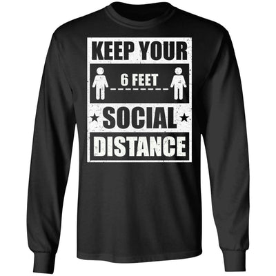 Social Distancing Keep Your Social Distance Cute-T-Shirt & Hoodie-Long Sleeve T-Shirt-Black