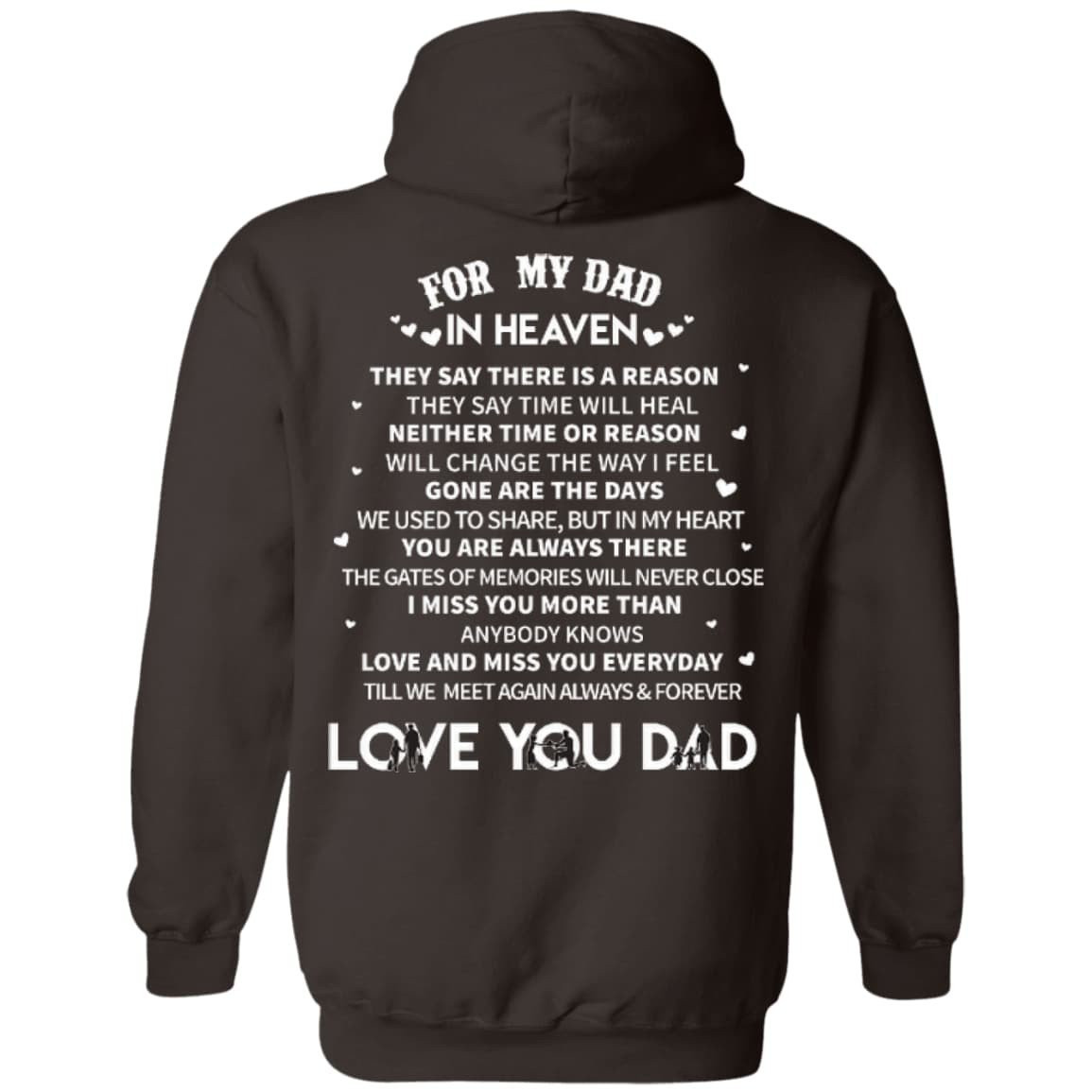For My Dad In Heaven-T-Shirt & Hoodie-Pullover Hoodie-Dark Chocolate