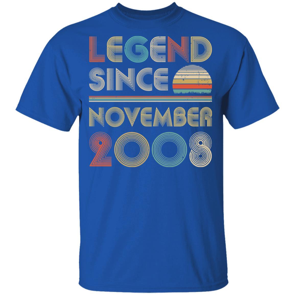 Legend Since November 2008 Vintage 13th Birthday Gifts Youth-Youth Shirt-Youth T-Shirt-Royal
