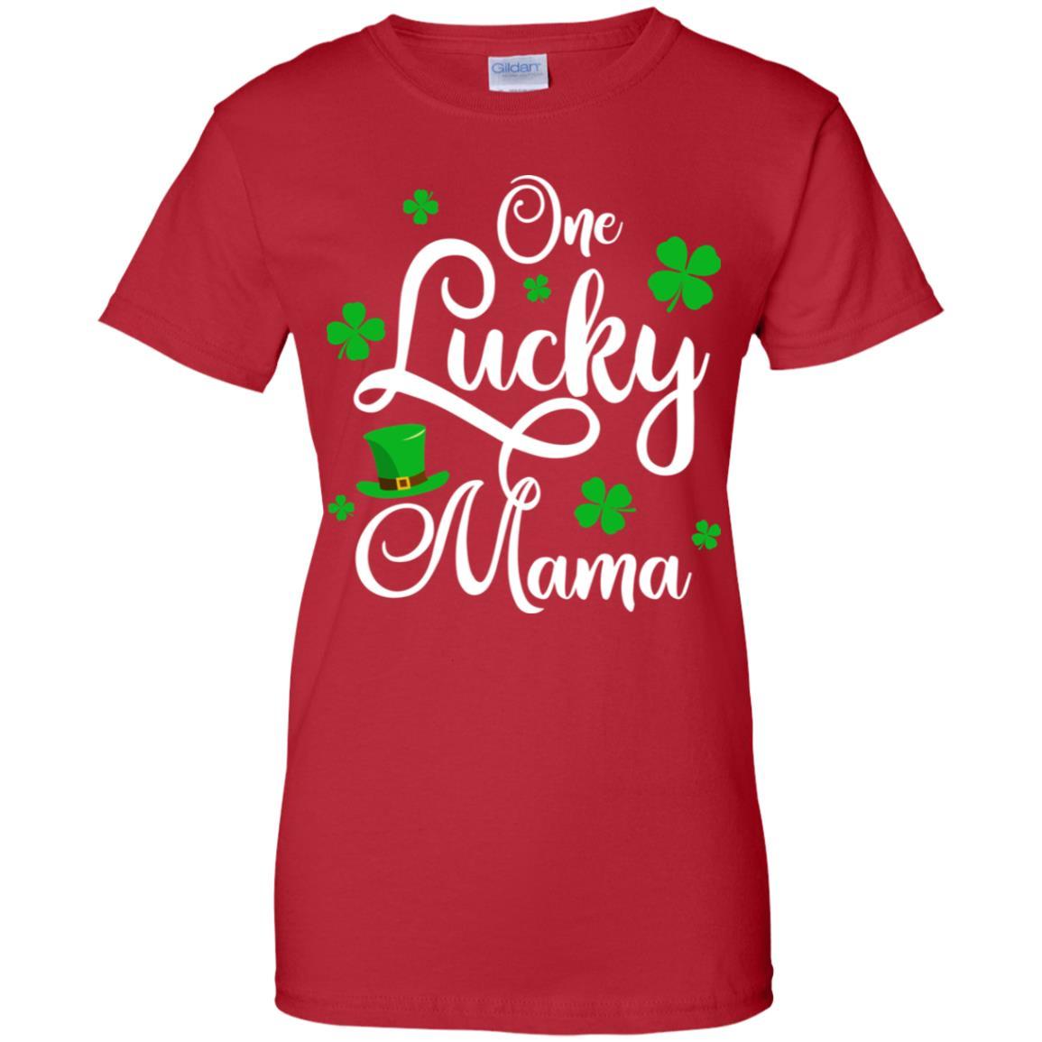 One Lucky Mama St Patricks Day For Mom-T-Shirt & Hoodie-Women's T-Shirt-Red