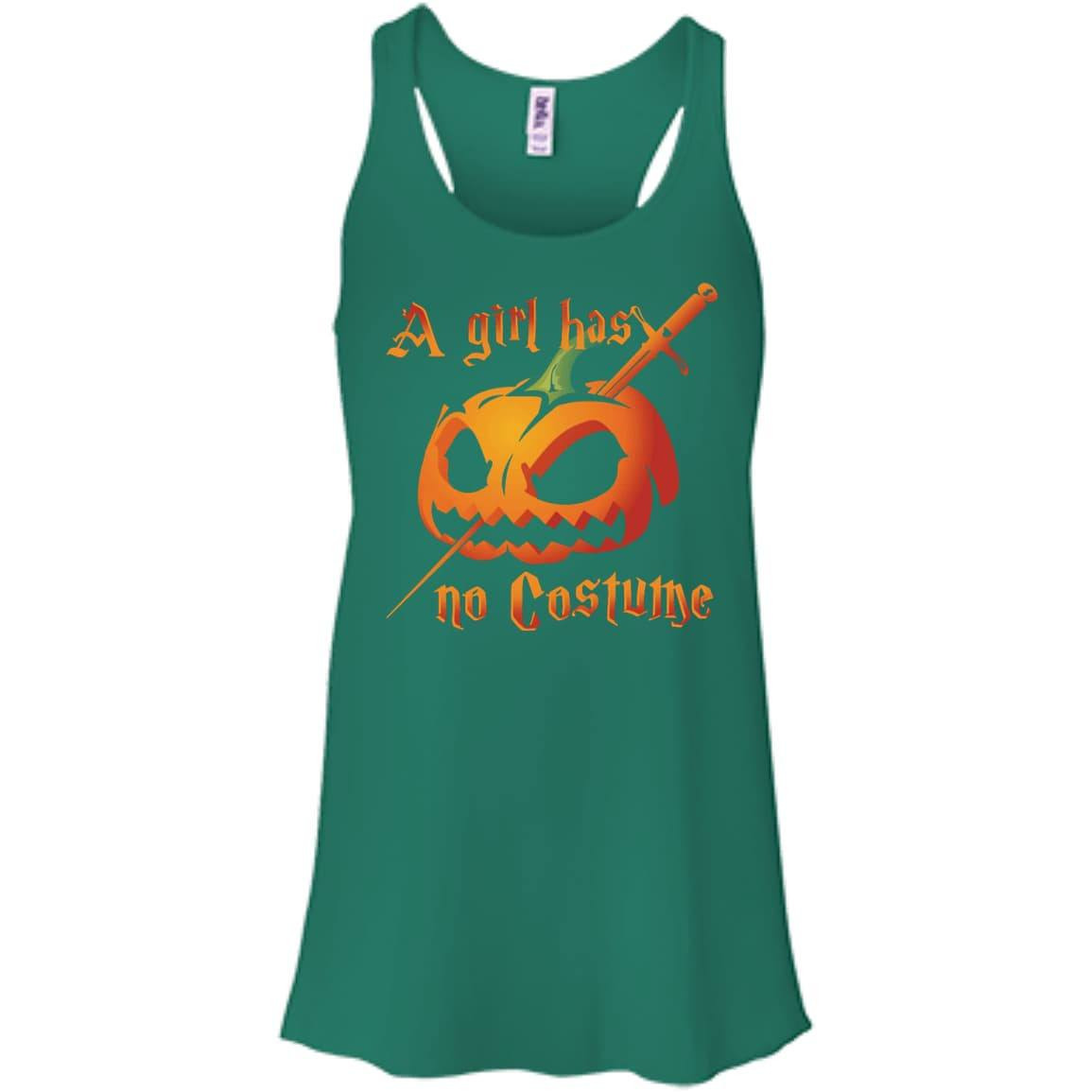 A Girl Has No Costume Halloween-T-Shirt & Hoodie-Women's Flowy Racerback Tank-Kelly