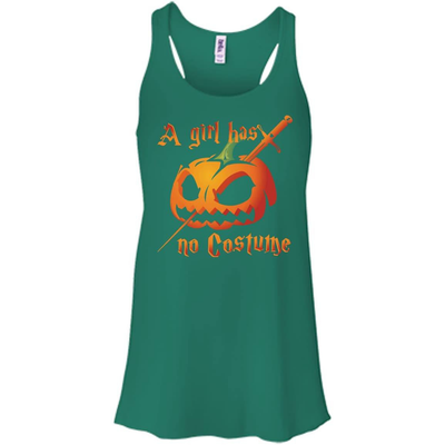 A Girl Has No Costume Halloween-T-Shirt & Hoodie-Women's Flowy Racerback Tank-Kelly