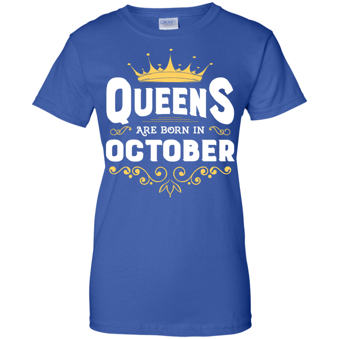 Queens Are Born In October-T-Shirt & Hoodie-Women's T-Shirt-Royal