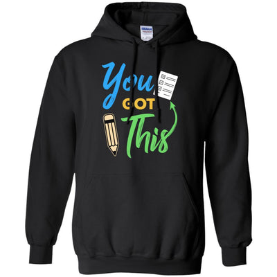 Motivational Teacher Apple Testing You Got This-T-Shirt & Hoodie-Pullover Hoodie-Black