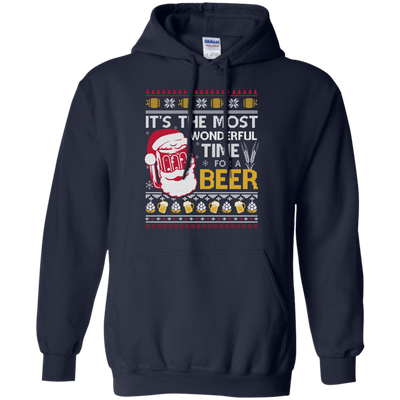 It's The Most Wonderful Time For A Beer Sweater-T-Shirt & Hoodie-Pullover Hoodie-Navy