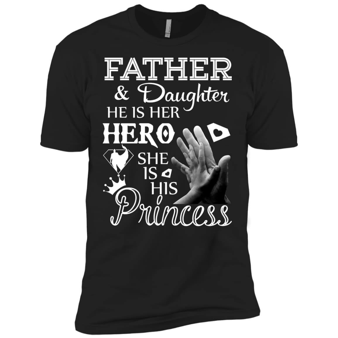 Father And Daughter He Is Her Hero-T-Shirt & Hoodie-Premium T-Shirt-Black