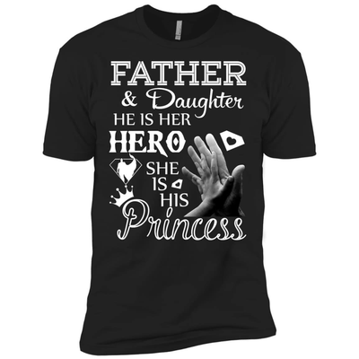 Father And Daughter He Is Her Hero-T-Shirt & Hoodie-Premium T-Shirt-Black