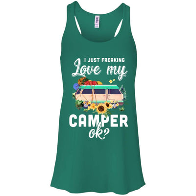 I Just Freaking Love My Camper Ok Funny Camping Loves Gift-T-Shirt & Tank Top-Women's Flowy Racerback Tank-Kelly Green