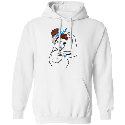 Support Diabetes Awareness Warrior Believe-T-Shirt & Hoodie-Pullover Hoodie-White